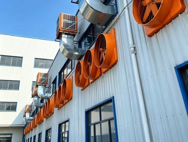 Factory Ventilation -- industrial fan solutions for large factory floor cooling and air circulation