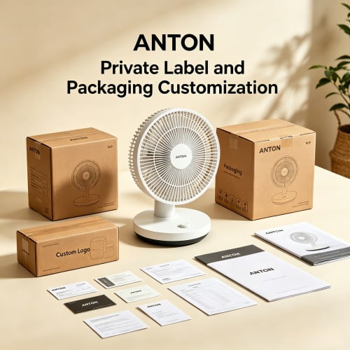Private label fan with custom logo