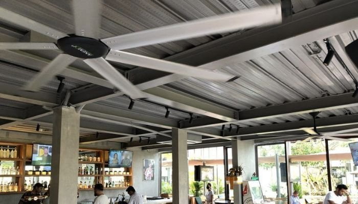 Restaurant and Commercial Space Cooling -- ceiling fans and circulator fans for restaurants and retail spaces