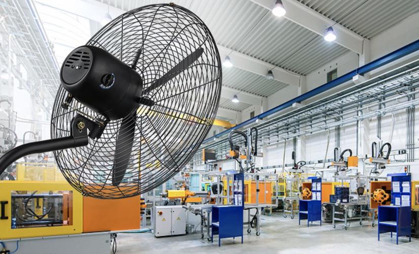 Warehouse Cooling -- pedestal and wall fans for large warehouse temperature control