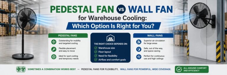 Pedestal Fan vs Wall Fan for Warehouse Cooling: Which Option Is Right for You?