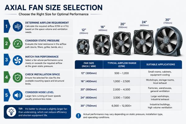 choose axial fan size axial fan size selection